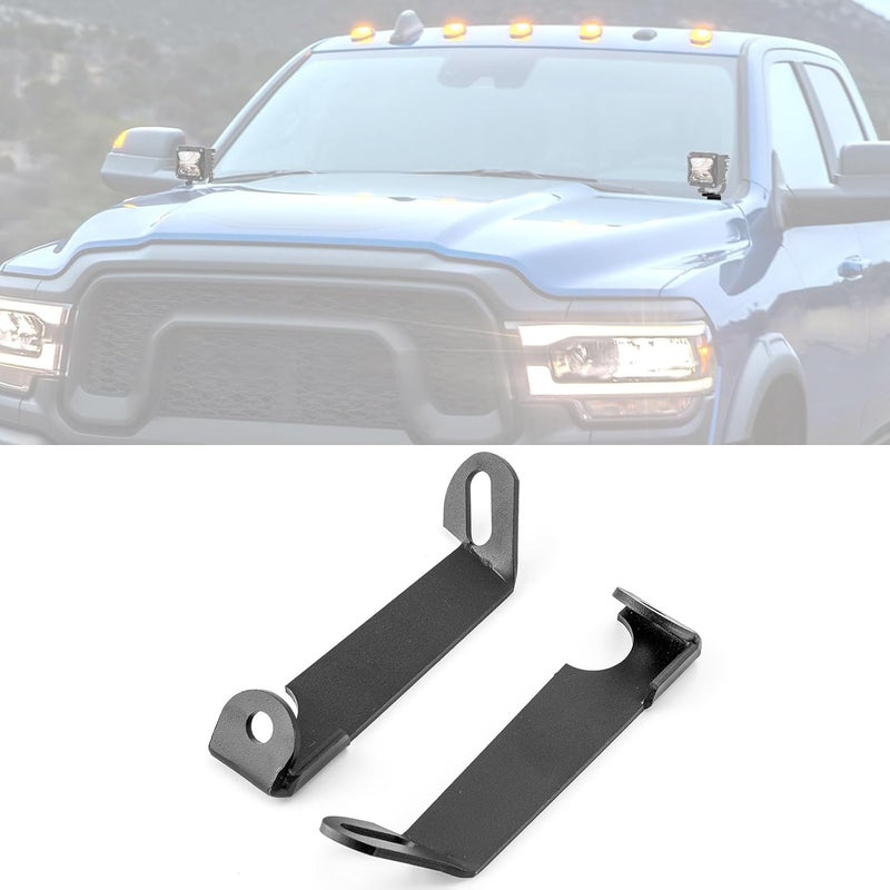 ROMELACK Ditch Hood Mount Bolt Brackets Upper LED Light Pods Bracket Compatible with Dodge Ram 2500/3500 2019-2024(No Drilling) - Image 1